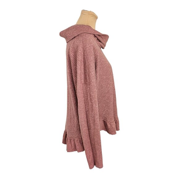 Maeve Anthropologie Pink Mauve Long Sleeve Mock Neck Textured Blouse Sz M - Picture 3 of 9